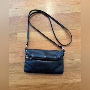 HOBO Black Leather Crossbody Bag